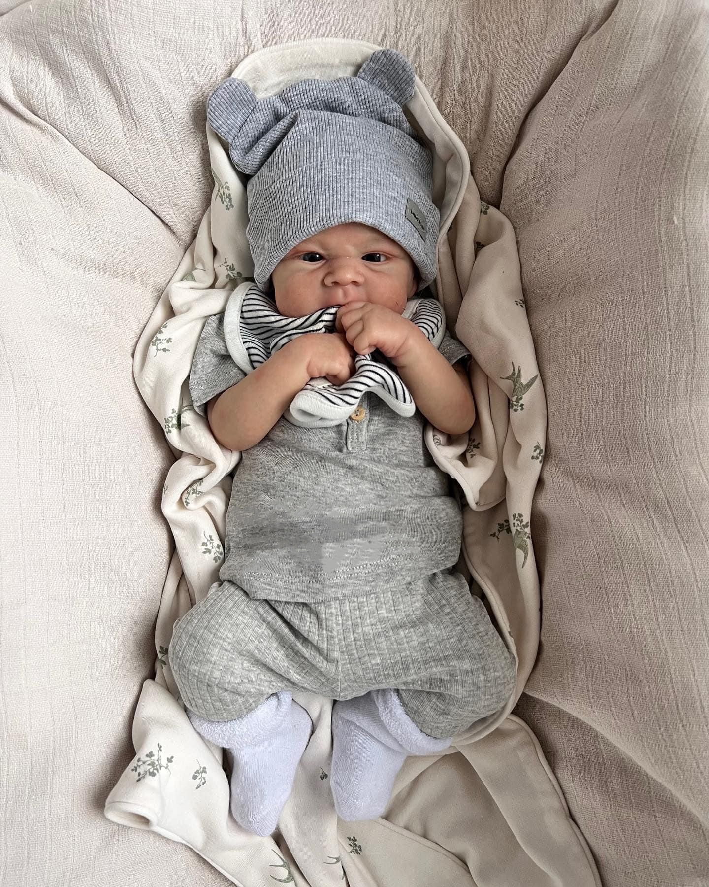Lifelike Reborn Baby Dolls - Lovely 17" Realistic Newborn Baby Dolls Boy Poseable Real Life Baby Dolls with Doll Accessories and Gift Box for 3+