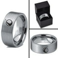 thumbnail image 4 of Tungsten Take Off Space Ship Rocketship Band Ring 8mm Men Women Comfort Fit Gray Flat Cut Brushed Polished, 4 of 4