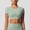 Green, variant on QUNYINEY T Shirts for Women Crew Neck Solid Short Sleeve Casual Tops Yoga Slim Quick Dry Workout Crop Shirts