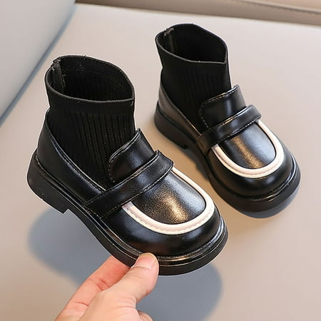 

LYCAQL Toddler Shoes Girls School Leather Shoes Toddler Girls Boots Little Kid Shoes Booties Casual Shoes Kids Snow Boots Kids (Black 13 Little Child)