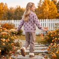 thumbnail image 5 of Girls Polka Dot Turtleneck Sweater Long Sleeve Pullover Tops Loose Fit Kids Casual Fall Winter Daily Knit Outfits, 5 of 6