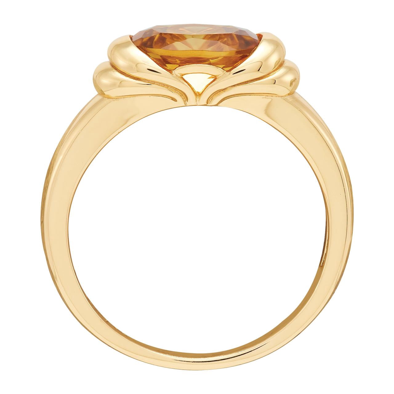 Brilliance Fine Jewelry Oval Citrine Ring in Sterling Silver and 14KT Gold Plate
