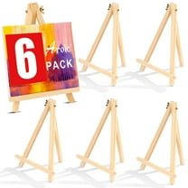 9 Inch Wooden Easel Stand - 6 Pack Mini Display Easels for Painting, Natural Wood,Lightweight & Sturdy for Artists, Crafters, Retail Displays,Signs, Photos, Artwork, Tabletop Decor