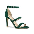 thumbnail image 1 of BLISSFUL STEP Women's Shoes Faux Suede Stiletto High Heel Open Toe Adjustable Ankle Strap Sandals  Green 5, 1 of 7