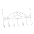 thumbnail image 4 of Perchero con 7 ganchos para colgar sobre la puerta, ideal para abrigos, sombreros, bolsos, batas y dormitorio. Blanco, 4 of 7