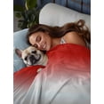 thumbnail image 3 of Red Gray Ombre Flat Sheets Only Twin XL Size, Soft Breathable Bed Top Sheets for Mattress, Modern Gradient Abstract Art Luxury Bedding Flat Sheets for Home Hotel Bedroom Bed Protection, 3 of 9