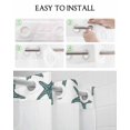 thumbnail image 5 of No Hook Shower Curtain with Snap in Liner, Summer Aqua Green Starfish Texture White Hotel Shower Curtains for Bathroom, Washable Shower Curtain Liner Set with Mesh Top Window, 72"x96", 5 of 6