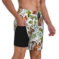 thumbnail image 2 of Fotbe Mosaic Forest Squirrel Men’s Swim Trunks Quick Dry Swim Shorts Board Shorts with Mesh Lining-Medium, 2 of 9
