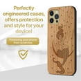 thumbnail image 2 of Case Yard Wooden Case Outside Soft TPU Silicone Slim Fit Shockproof Wood Phone Cover for Girls Boys Men and Women Supports Wireless Charging Mermaid on the Moon Design case for iPhone-12/12-Pro, 2 of 7