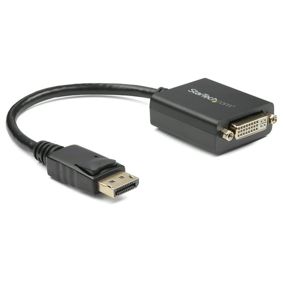 StarTech.com DisplayPort to DVI Adapter - DisplayPort to DVI-D Adapter Video Converter 1080p - DP 1.2 to DVI Monitor/Display Cable Adapter Dongle - DP to DVI Adapter - Latching DP Connector