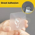 thumbnail image 4 of Heavy Duty Adhesive Hooks 10-pack, Acrylic Self Adhesive Wall Hooks with 15kg Load, Non-damaging & Waterproof for Bathroom Towels, Kitchen Utensils, Coats and Home Organization,Vsgery, 4 of 8