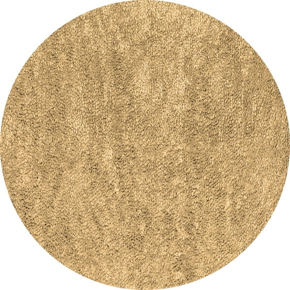 Ahgly Company Indoor Round Abstract Brown Contemporary Area Rugs, 7' Round