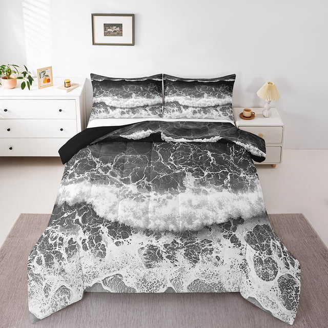 Erosebridal Ensemble de Literie Plage Mer Taille Grand, Ensemble de Literie Plage Tropicale Grand, Décoration de Vacances d'Été, Réversible, Ultra Doux, 3 Pcs