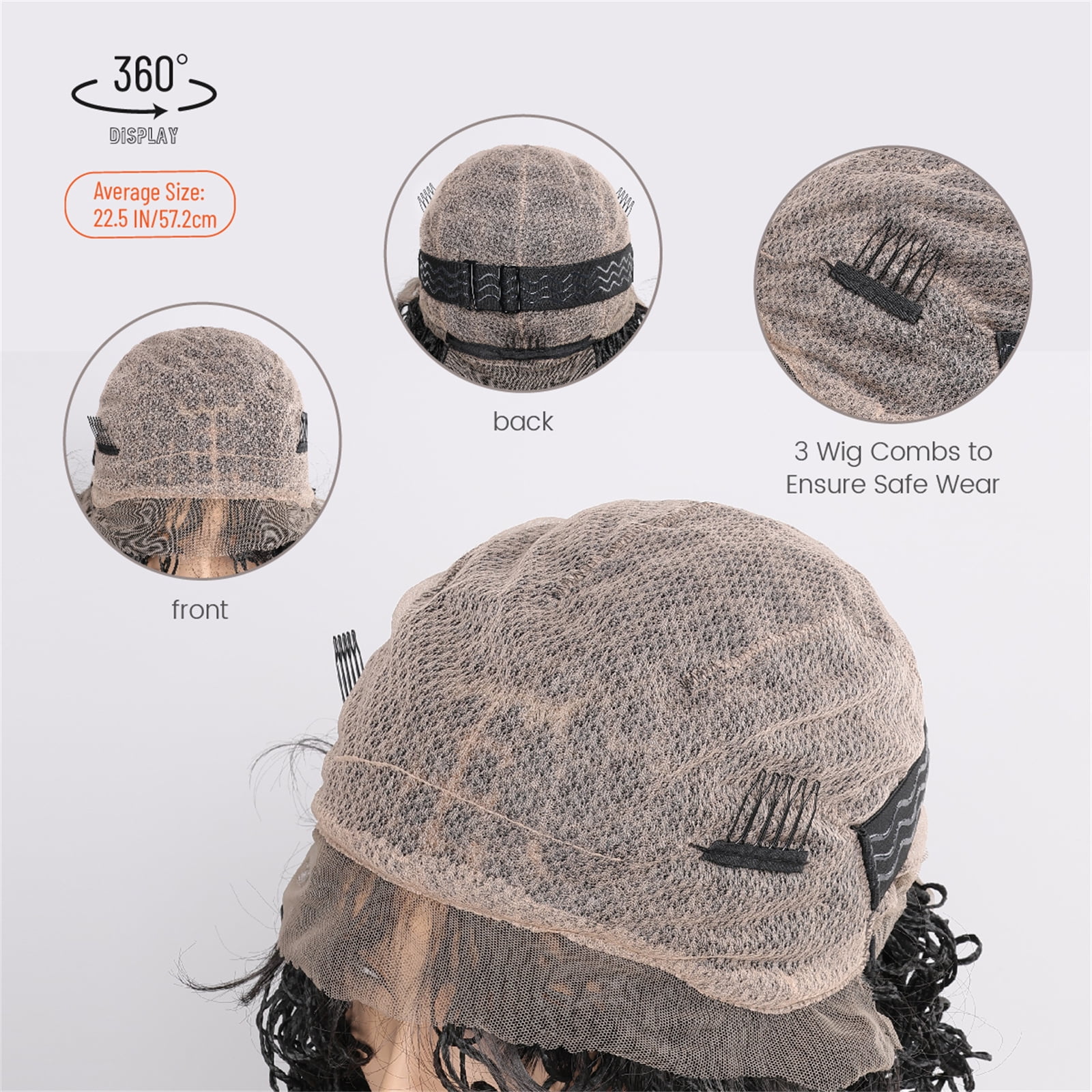 10 In Bbraided Wigs for Black Women, Full Lace Crochet Braids, Glueless Braided Wigs with Baby Hair Faux Locs in Boho Dreadlock Style