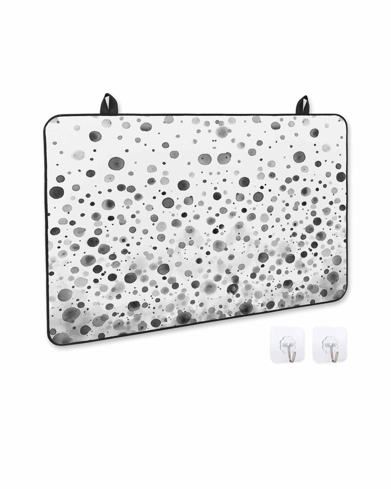 nqOlkjepod Large Induction Cooktop Protector Mat 36"x21", Grey Polka Dot Stove Top Covers for Electric Stove, Modern Art Abstract Watercolor Dot Stove Burner Cover Mats, Glass Top Stove Cover