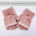 thumbnail image 6 of Winter Fingerless Gloves Mittens for Women Men Warm Wool Knitted Convertible Flip Top Mittens for Cold Weather, 6 of 6