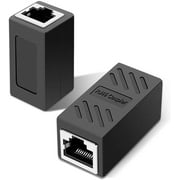 2Pcs Connector, Ethernet Adapter, Ethernet Cable Extender Female To Female Adapter, Black