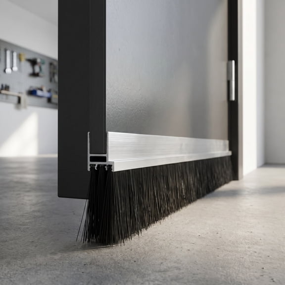 LITINKIMI Industrial Door Bottom Brush Seal - Black, All Weather Resilience 2Pcs