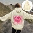 thumbnail image 2 of Juosiy Women Oversize Solid Color Hoodie Casual Loose Cute Graphic Printed Long Sleeve Sweatshirt, 2 of 7