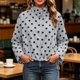 thumbnail image 6 of Tqcoqu Women's Polka Dot Cropped Jacket,Stand Collar Button Down Lightweight Oxford Cloth Windbreaker With Drawstring Hem And Pockets, 6 of 8