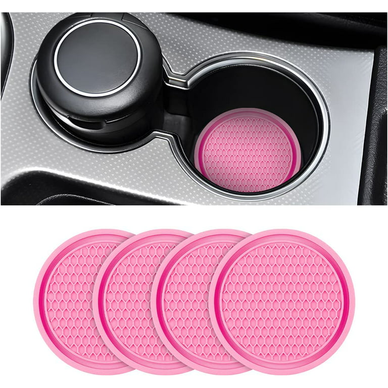 4 Pack Car Cup Holder Coaster, 2.75 inch Diameter Non-Slip Universal Insert Coaster, Durable, Suitable for Most Car Interior, Car Accessory for Women