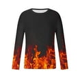 thumbnail image 4 of DDAPJ pyju 3D Graphic T-shirt for Men Flame Print Casual Long Sleeve Crewneck Pullover Tees Plus Size Lightweight Casual Workout Tee Tops Big and Tall Cool Streetwear Orange XL, 4 of 5