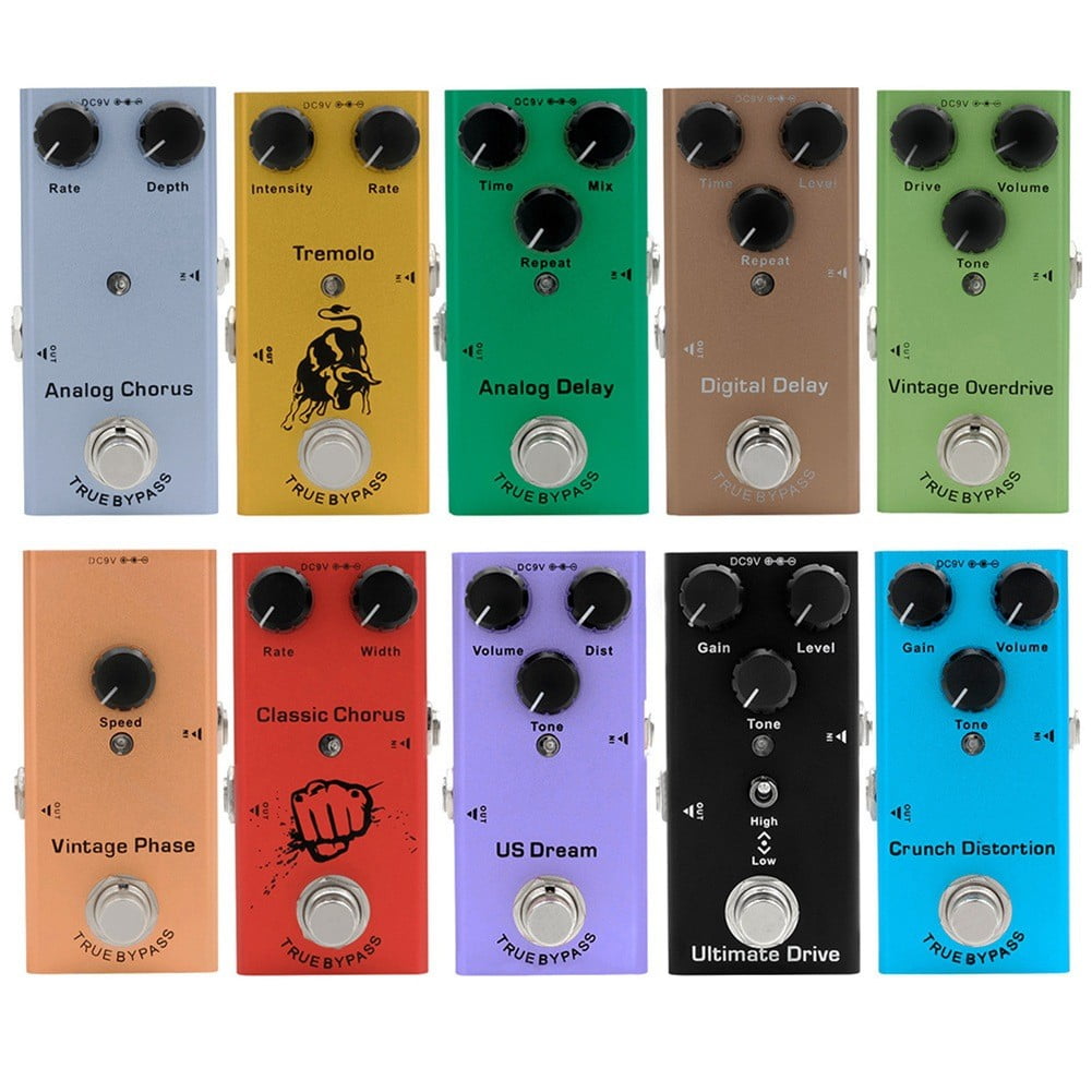 Portable Guitar Effect Pedal Distortion Delay Chorus Tremolo Digital Overdrive, Guitar Accessories