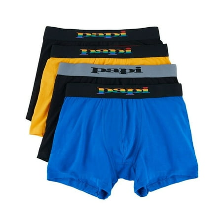 

Papi Pride 4-Pack Cotton Stretch Boxer Briefs Medium Black/Gold Fusion/Prince/Black- 990004/BGPB