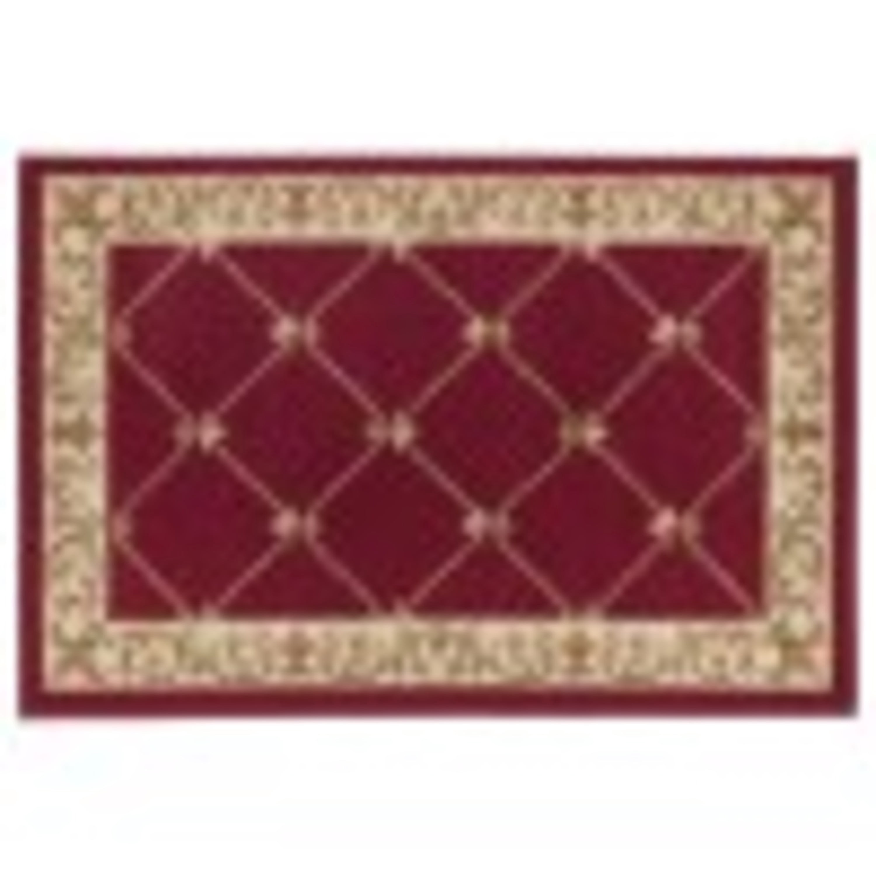 Sensation Traditional 2' x 3' Red and Beige Polypropylene Indoor Area Rug