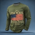 thumbnail image 2 of 250 Anniversary Sporty Long Sleeve T Shirt Athletic Fit Crew Neck 250Th Graphic Tees Men Army Green L, 2 of 6