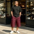 thumbnail image 6 of Dresfit Cargo Shorts Mens Drawstring Baggy Long Shorts Summer 2026 Below the Knee Work Capri Shorts Lightweight Stretch Cropped Outdoor Carpenter Shorts XL, 6 of 6