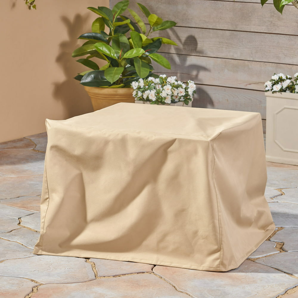 Aranza Outdoor 34 Inch by 34 Inch Square Fire Pit Cover, Beige