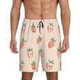 thumbnail image 3 of Lsque Strawberries Mens Sleep Pajama Shorts,Short Pajama Pants, Cotton Ultra-Soft Knit-Small, 3 of 9