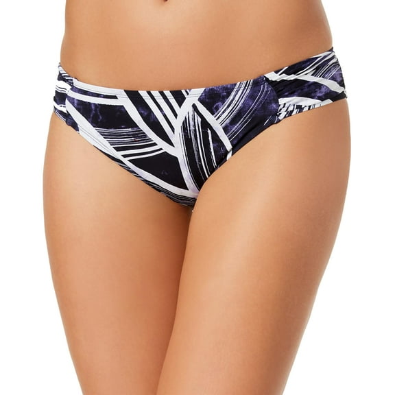 La Blanca Womens Bali Hai Printed Shirred Bikini Bottom 12 Midnight