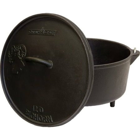 Camp Chef 12" Cast Iron Deep Dutch Oven with True Seasoned Finish