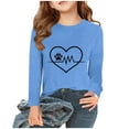 thumbnail image 3 of Ugoldhm Toddlers and Girls Tops Round Neck Love Heart Claw Graphic Shirts Fall Long Sleeve Tees, 3 of 4