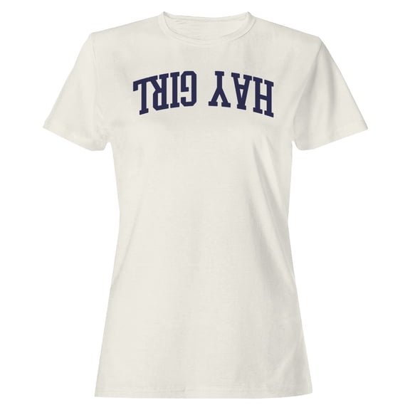 Hey Girl Arch Bold Typography Women's Off-White T-shirt
