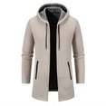 thumbnail image 3 of TFEOQRY Men's Hooded Casual Jackets Outwear Long Sleeve Hooded Overcoat White, 3 of 6