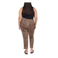 thumbnail image 2 of MICHAEL KORS Womens Beige Zippered Slitted Hook And Bar Faux Pockets Animal Print High Waist Pants Plus 20W, 2 of 4