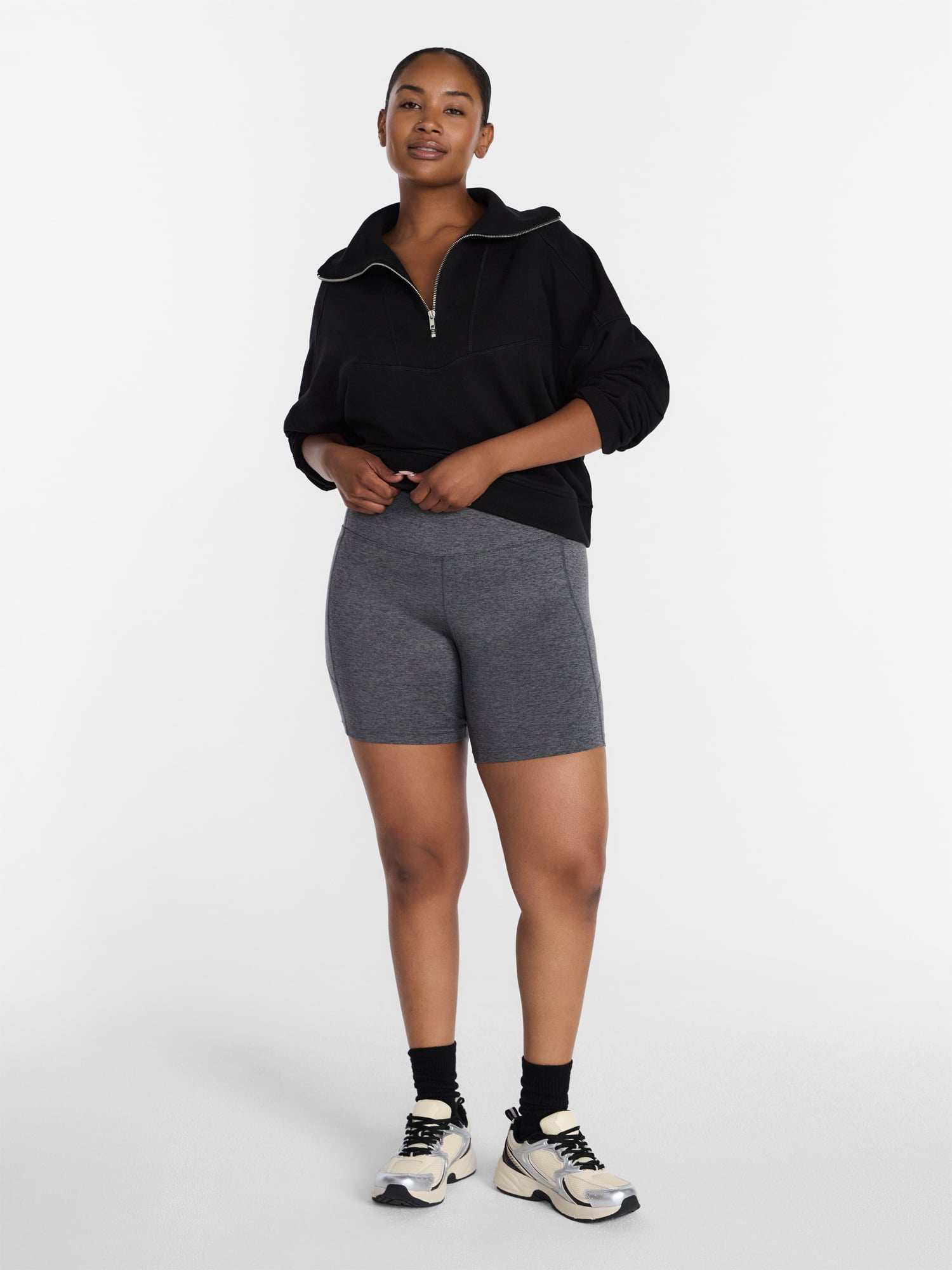 Athletic Works Women's High Rise Bike Shorts, 5" Inseam, Size XS-4X