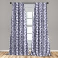 thumbnail image 5 of Ambesonne Luau Curtains, Blue and White Hibiscus, Pair of 28"x95", Night Blue and White, 5 of 5