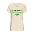 thumbnail image 4 of Ounisa St Patrick's Day V Neck Shirts for Womens Irish Shamrock Graphic Tee Funny Lucky Heart Printed Short Sleeve Shirts Tops, 4 of 4