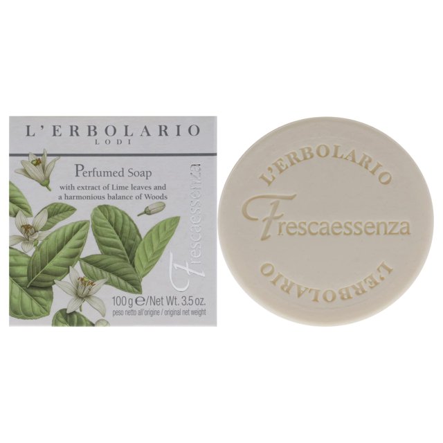 Jabón perfumado L'Erbolario Frescaessenza - Barra de jabón proporciona una acción limpiadora suave - Jabón corporal perfumado - Rico en aceites de lentisco, cártamo y pistacho - Jabón perfumado para p