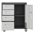 thumbnail image 4 of Tcbosik Metal Storage Cabinet on Wheels, Rolling Garage Storage Cabinet, Lockable Tool Cabinet with 4 Drawers for Home Office, Black & Gray, 4 of 9