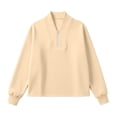 thumbnail image 7 of Womens Sweatshirt Pullover Lightweight Quarter Zip Collar Long Sleeved Loose No Hoodies Sweatshirt, 7 of 7