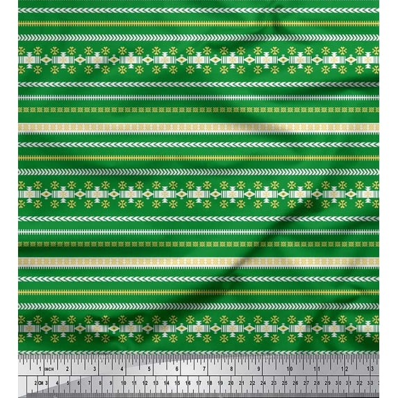 Soimoi Poly Georgette Fabric Aztec Southwestern Print Fabric by Yard 52 Inch Wide