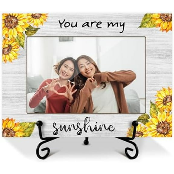 Sunflower Picture Frame, Inspirational Birthday Gifts for Friends Parents Grandparents, You are My Sunshine Wooden Photo Frame With Iron Stand, Tabletop Decor -28$$Home Decor, Kitchen, & Other
