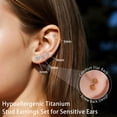 thumbnail image 5 of Limerencia 20G F136 Implant Grade Titanium Flat Back Stud Earrings for Women Men,&nbsp; Cartilage Helix F136 Piercing Jewelry for Sensitive Ears, with 3-6mm Cubic Zirconia, 5 of 7