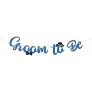 Groom to Be Banner Men Wedding Shower Party Banner Supplies Mr & Mrs Sign Groom Engagement Bachelor Party Decorations Blue Glitter