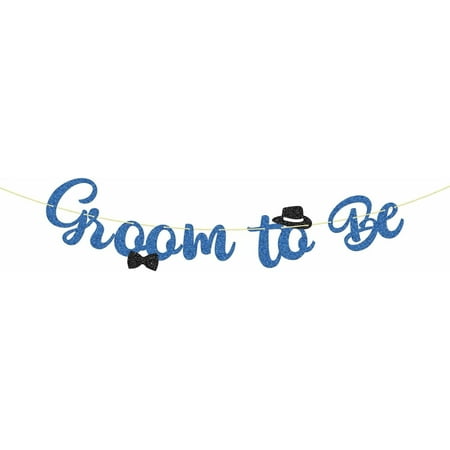 Groom to Be Banner Men Wedding Shower Party Banner Supplies Mr & Mrs Sign Groom Engagement Bachelor Party Decorations Blue Glitter